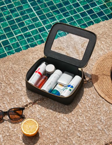 Popvibe Clear Toiletry Bag 2 Pack, Travel Makeup Bag Medium and Large Black - color: Black, style: Dual Elegance
