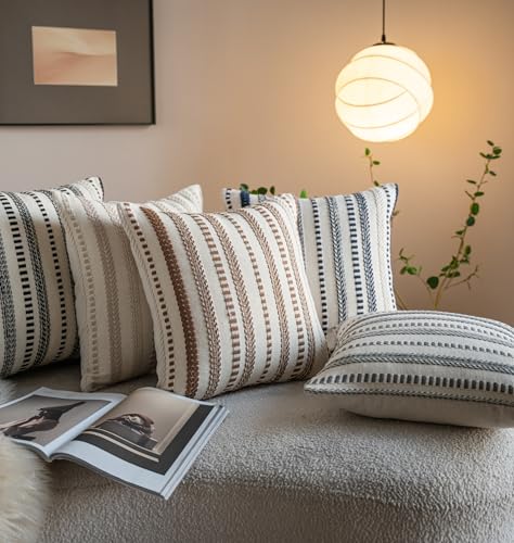 Cethom Brown Fall Rustic Boho Throw Pillow Covers 20x20 Inch Set of 2 - color: Brown, size: 20" x 20" (Pack of 2)