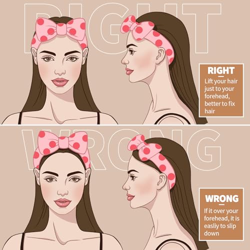 Teenitor Makeup and Spa Headbands, Bow Headbands for Women's Skincare and Face Washing