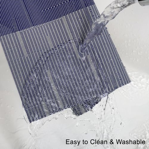 Placemats Set of 4, Vinyl Woven Heat-Resistant Place Mats - color: Blue Gray, size: Set of 4