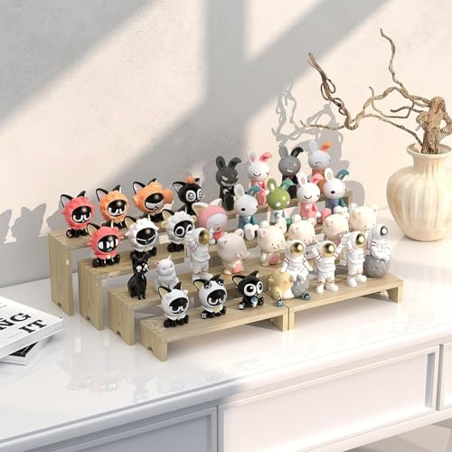 4 Set Wooden Tiered Risers Display Stands for Vendor Events,Stackable Wood Cupcake Display Stand,Farmhouse Decor Wood Dessert Table Display Set,Vendor Booth Display Items,Food Display Risers for Party - color: Original Wood, size: 4 PACK