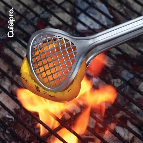 Cuisipro Stainless Steel Wide Grill/Fry Tongs, 12-Inch - size: 12-Inch