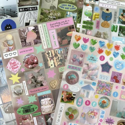 Japanese Stickers for Journaling Supplies, Kawaii Journal Stickers for DIY - color: Midnight