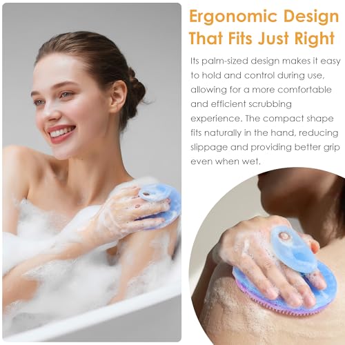 INNERNEED Magnetic Silicone Body Scrubber, Hygienic Shower Brush, Purple - color: Purple