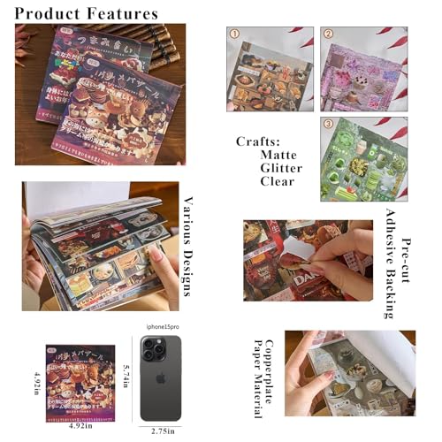 Japanese Stickers for Journaling Supplies, Kawaii Japanese Sticker Book - color: Taste