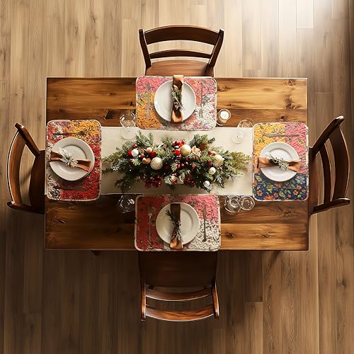 4-Piece Floral Patchwork Quilted Placemats, Original - color: Patchwork Floral Original