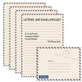 Better Office Products Vintage Airmail Mini Stationery Set, 100 Piece Set (50 Lined Sheets + 50 Matching Envelopes), 5.5 x 8.25 inch, Design, Double Sided Printing, Double Side Lined Paper,