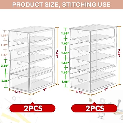 caktraie 22-Drawer Acrylic Storage & Makeup Organizer for Desk - size: 22 Drawers