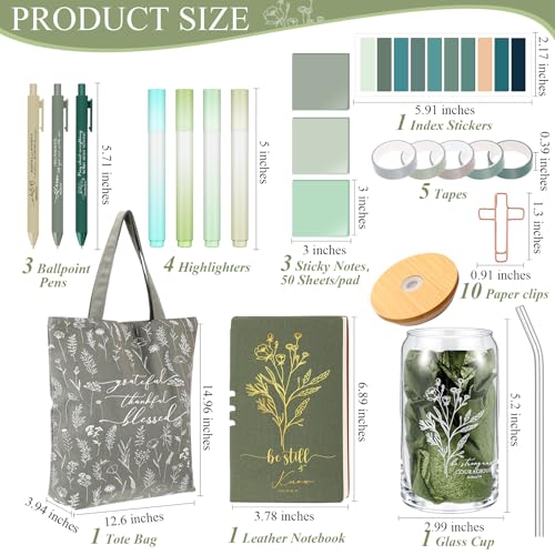 29 Pcs Bible Journaling Supplies Kit, Back to School Gifts - color: Green multicolor, style: Boho