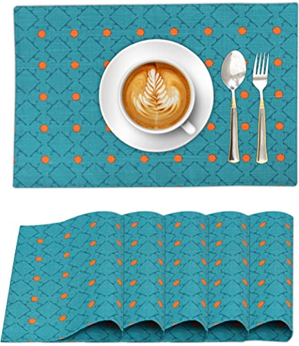 Ruvanti Placemats Set of 6, 100% Cotton Place Mats of 13"x19" – Combo - color: Combo