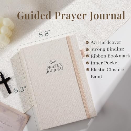 JUBTIC Prayer Journal for Women, Bible Journal with Scripture, Beige - color: Beige