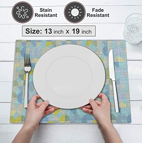 Ruvanti Placemats Set of 6, 100% Cotton Place Mats of 13"x19" – Quarterly - color: Quarterly