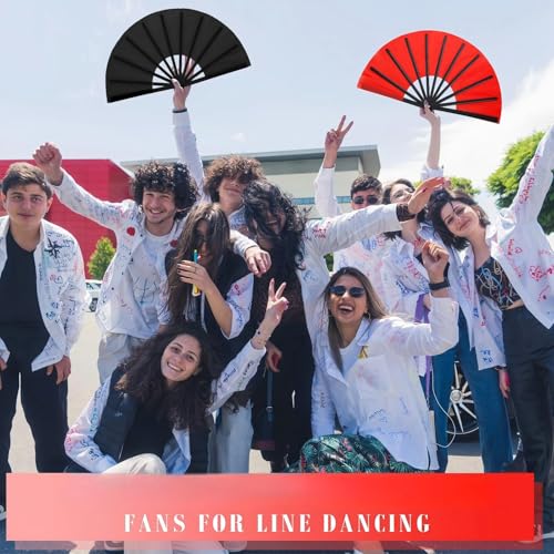 Maitys 2 Pack Foldable Fans for Rave Dancing,Vintage Color,Simple Pattern - color: Vintage Color, style: Simple Pattern
