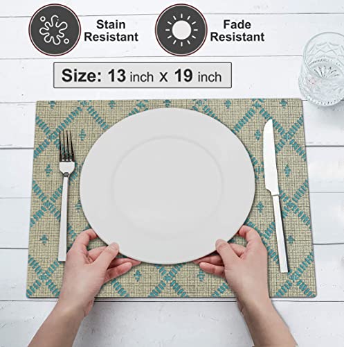Ruvanti Placemats Set of 6, 100% Cotton Place Mats of 13"x19" – Linear - color: Linear