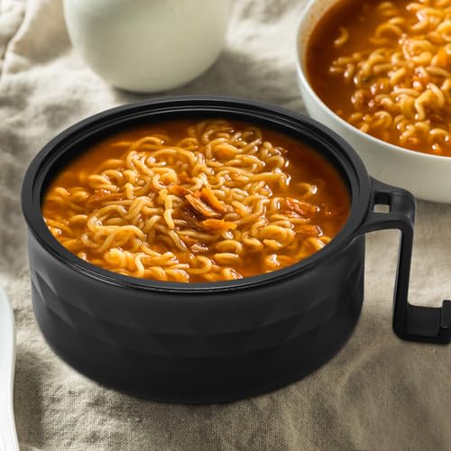 2 Sets 40 oz Microwave Ramen Bowl with Handles, Black,Dark Blue - color: Black,Dark Blue