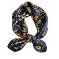 FEIBOON Mulberry Silk Scarf 21"x21" Small Square Scarfs for Women - color: Blue Flowers-3