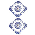 uxcell 2Pack Retro Lace Placemat 12x12-in Square Embroidered Table Place Mats French Crochet Doilies Coasters Cup Mat for Home Wedding, Dark Blue - color: Dark Blue