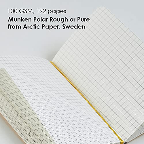 myPAPERCLIP Limited Edition A5 Checks/Square Grid Notebook | 192 Pages, 100 GSM, Soft Cover, A5 (5.83 × 8.27 in) | Flat Lay | Bookmark & Elastic Closure | Ruby - color: Ruby, style: Checks