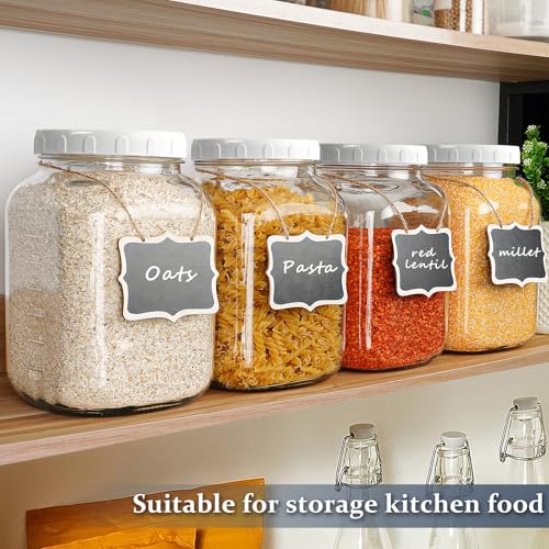 2 Pack Wide Mouth 1 Gallon Clear Glass Jar with Lid, Heavy Duty Airtight Screw Lid with Silicone Gasket - Large Mason Jar with 2 Scale Mark for Fermenting Kombucha and Storing Food(Extra 2 Gaskets) - size: 1 Gallon