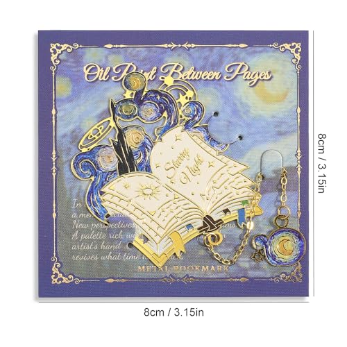 icceemee 4pcs Metal Oil Painting Theme Bookmarks with Bookmarks for Women, Writers, Readers Durable Book Markers Book Accessories Unique Gifts for Men, Women - style: Oil Painting Themes