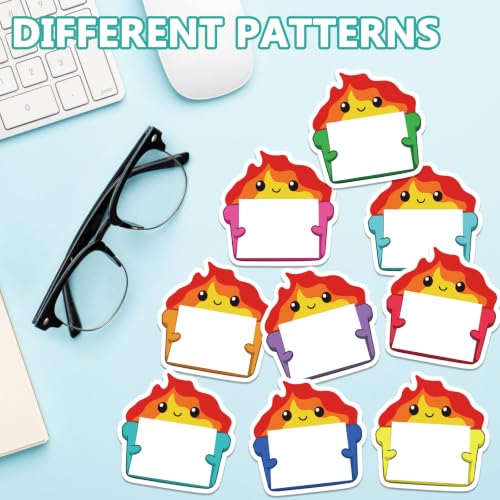 9 Pack Dumpster Fire Sticky Notes, Cute Shaped Self-Adhesive Notepads, Funny Memo Pads, Desk Accessories & Gifts for Coworkers, Employee, Office, School, Work, Appreciation Supplies - color: Dumpster Fire D