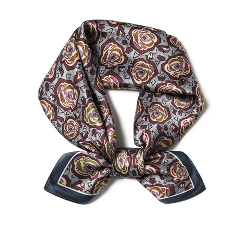 100% Mulberry Silk Scarf - 25.6" Square Neckerchief & Headscarf Gift Packed - color: Bronze-2