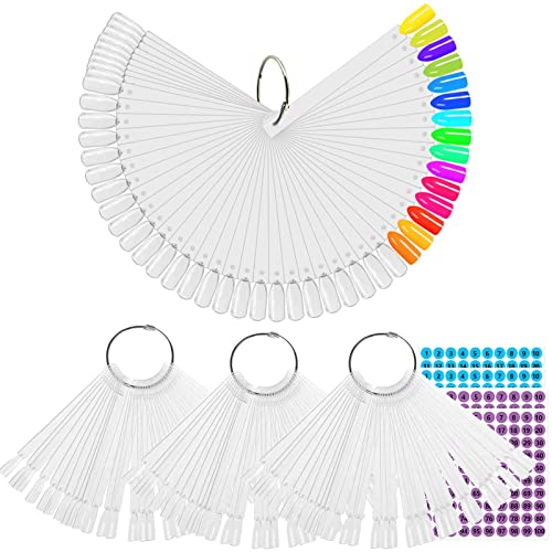 BQAN Nail Swatch Sticks 200 Pcs Clear with Ring & Number Stickers - color: Clear-200pcs