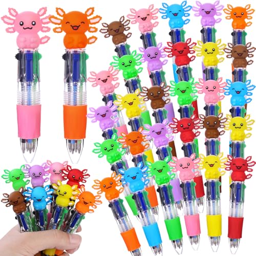 36PCS Axolotl Fun Pens Kawaii Mini Multicolor Gift Pens for Party Favors - style: Cartoon Axolotl-36pcs