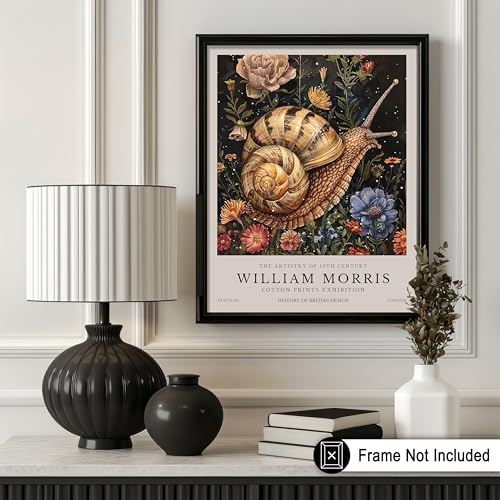 Poster Master William Morris Poster - Snail Print - Flower Art - Botanical Art - Exhibition Print - Farmhouse Design - Floral Illustration - Aesthetic Print - Living Room or Bedroom Decor - 8x10 UNFRAMED Wall Decor - color: Style-08, size: 8"L x 10"W