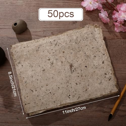 Geyee 50 Pcs 8.5 x 11 Inch Mulberry Rice Paper Sheets for Crafts - size: 8.5 x 11 Inch