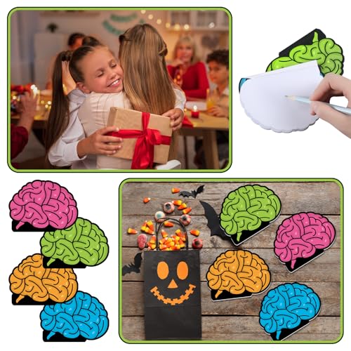 Amazingspark 24 Pcs 600 Sheets Brain Shaped Notepads, 5x3.75 in Memo Pads