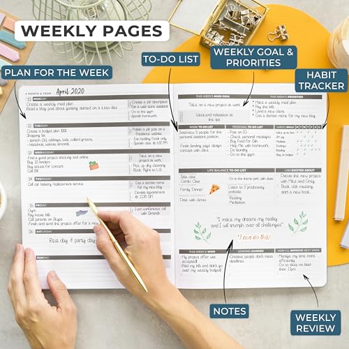 Clever Fox Planner PRO, Undated Weekly Planner, 8.5x11 Aquamarine - color: Aquamarine (Undated), size: A4 (8.5" x 11") Standard Version
