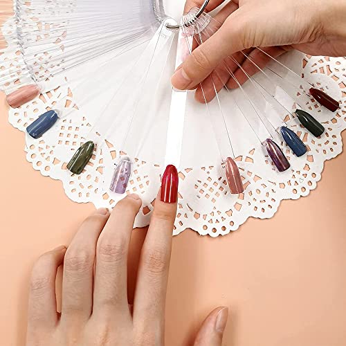 BQAN Nail Swatch Sticks 200 Pcs Clear with Ring & Number Stickers - color: Clear-200pcs