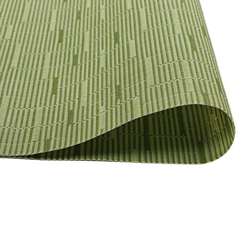 SHACOS Placemats Set of 4 Woven Vinyl Place Mats for Dining Table Wipe Clean Non Slip Table Mats (4, Olive Green) - color: Olive Green, size: Set of 4