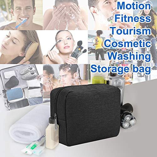 E-Tree Makeup Bag, Big Travel Make up Pouch, Zipper Large Cosmetic Brush Skin Care Case, Toiletry Bags for Traveling Women Man,Tech Electronic Organizer,Small Canvas Storage for Personal Items,Black - color: Black, style: 8.2" X 3.1" X 6.3"