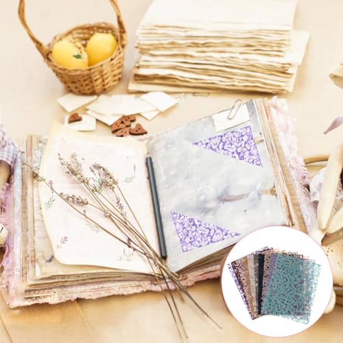 20 Sheets Textured Paper, Multicolor Collage Mulberry Paper A5 Mulberry Crafting Papers Stylish Textured Decorative Papers for Making Scrapbooking Journaling Card Handicrafts Gifts Decoration