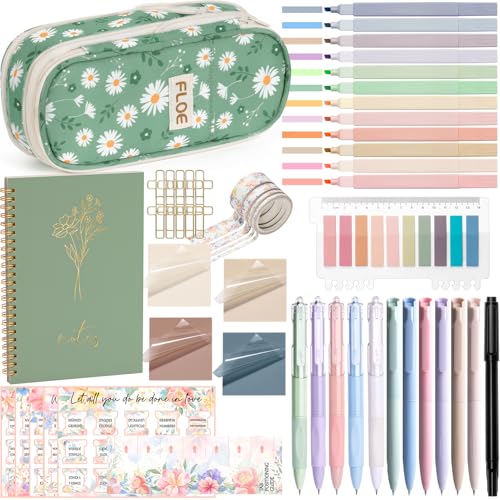 Bible Study Supplies Journaling Annotation Kit, Christian Gifts for Women - color: Green Daisy
