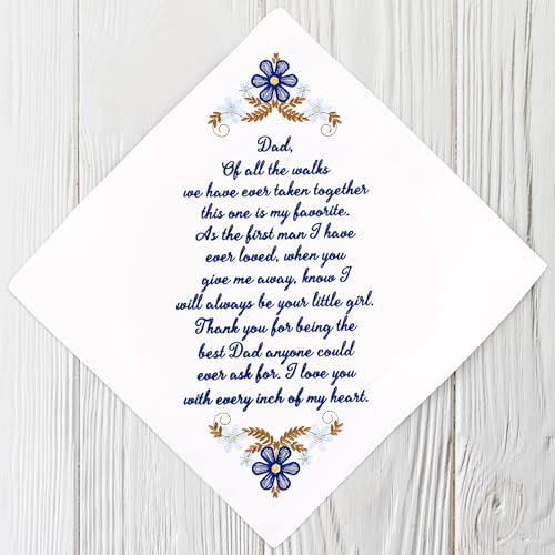 Mother of the Groom Gift Wedding Handkerchief Something Blue - color: Dad X 1 (Blue)