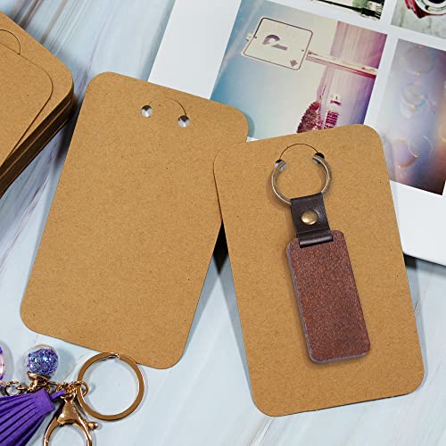 Temlum 3''x4.7'' Keychain Display Cards with Self-Sealing Bags, Brown 100p - color: Brown