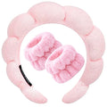 Zkptops Spa Headbands for Women Face Washing Wristband Sponge Makeup,Pink - color: Pink