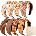 8 Pack Fall Headbands for Women, Thanksgiving Knotted Autumn Hairbands - color: Fall serise