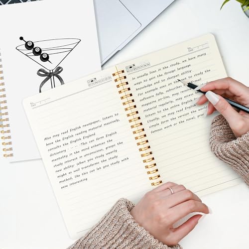 CNhoqc Black Spiral Journal Notebook, 4 Pcs A5 Black Watercolor Coquette - color: 4-Pcs Black Bow-B