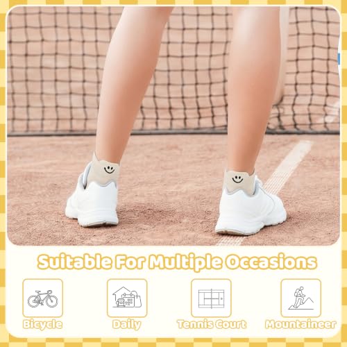 10 Pairs Cute Kawaii Embroidered Low Cut Ankle Socks - color: Muted Neutral Tone Minimal Face
