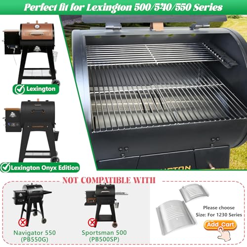 Lexington Flame Broiler Kit for Pit Boss Smoker Replacement 500 540 550 Series Pitboss Pellet Smoker Drip Tray Diffuser Heat Deflector Plate PB500NX Lexington Onyx Edition Grill Parts - size: For 540 Series