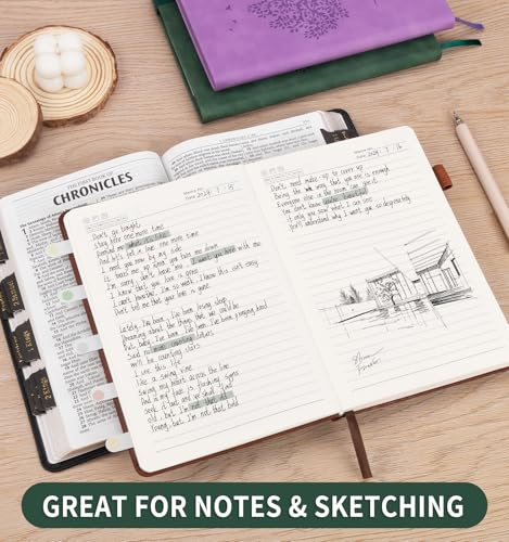 6 Pack Lined Journal Notebook for Women Men, A5 Hardcover Leather Journals - color: A-Tree-AGreen, size: 6 Pack-A5（5.8"×8.3"）