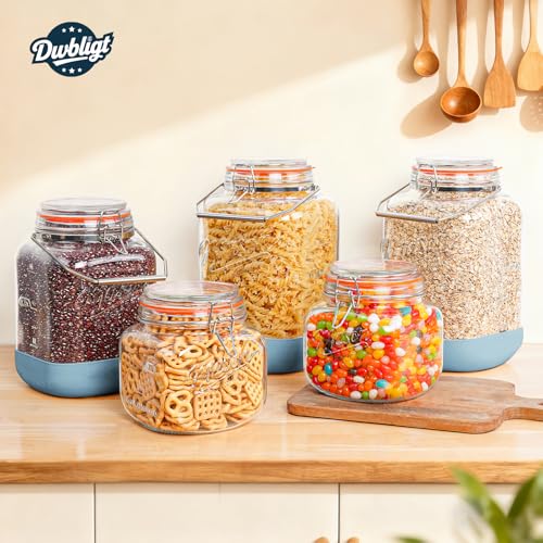1 Gallon Glass Jar with Lid, 2 Pack Glass Food Storage Containers - size: 1 Gallon / Square Glass Jar