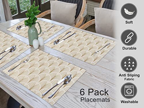 Ruvanti Placemats Set of 6, 100% Cotton Place Mats of 13"x19" – Luminous - color: Luminous