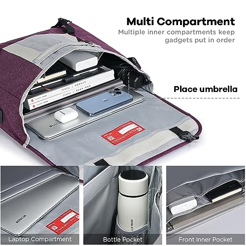 OIWAS Messenger Bag for Women, 14 Inch Laptop Crossbody Bags Men Casual Satchel Shoulder Bag College Travel Office Briefcase - color: Purple, size: 14 Inch