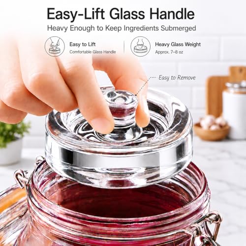 Fermentation Jars, 2L Fermenting Kit With Glass Weights, 2-Pack