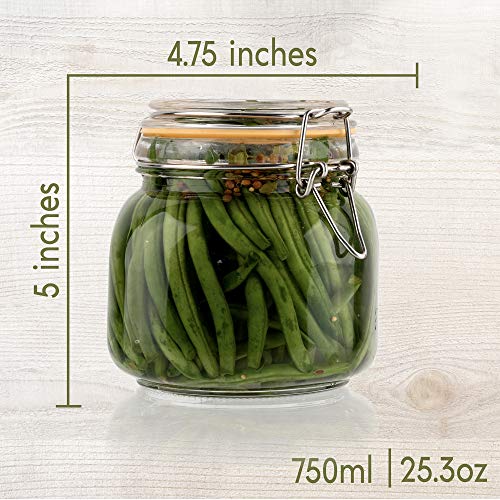 Glass Jar with Airtight Lid 24 oz - size: 24 oz